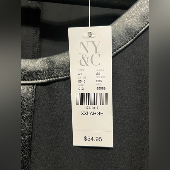 New York & Company Faux Leather Trimmed Tunic - XXL - Picture 2 of 4